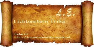 Lichtenstern Erika névjegykártya